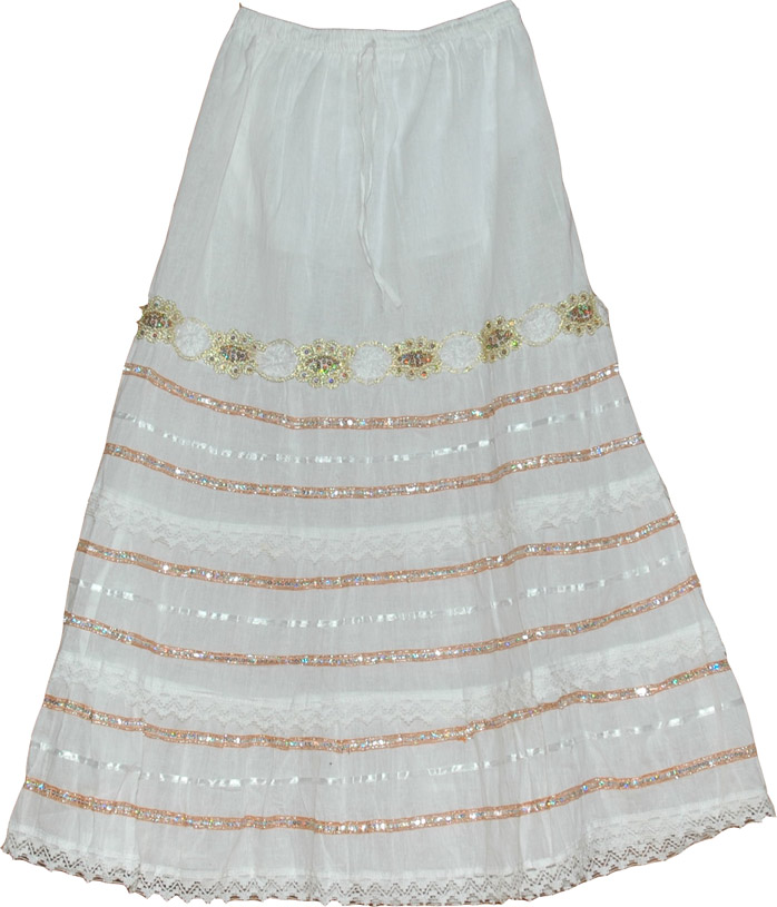 White Sparkly Sequin Skirt 