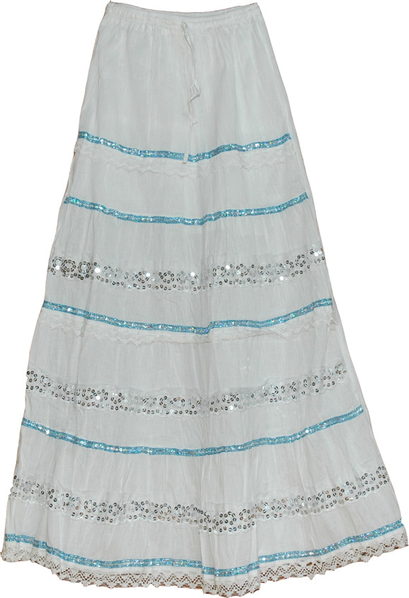 White Sequin Skirt