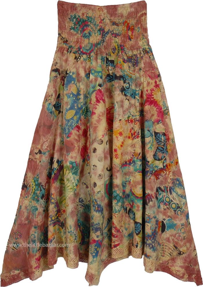 Sandalwood Cotton Handkerchief Hem Skirt Dress