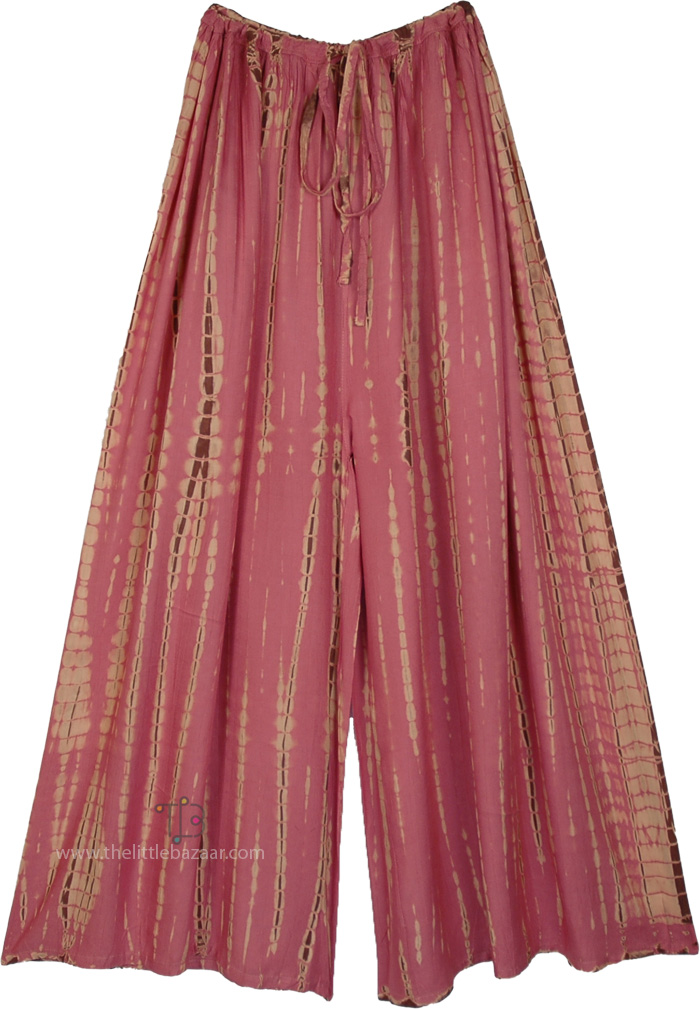 Tall and Wide Pink Blush Tie Dye Flowy Pants