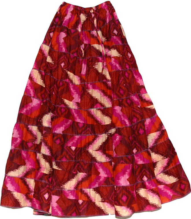 Sangria Mexican Red Long Skirt