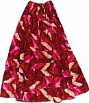 Sangria Mexican Red Long Skirt