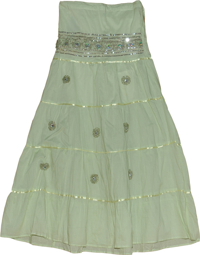 Olivine Sequin Long Skirt