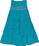 Deep Cerulean Sequin Long Skirt