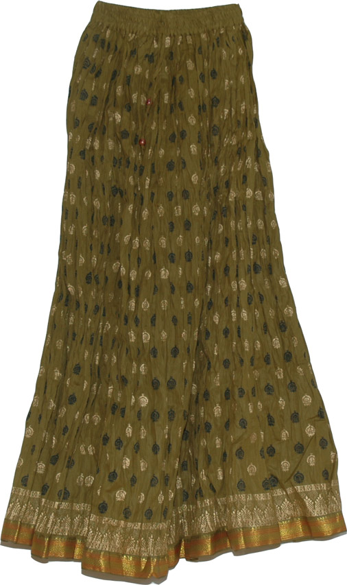 Bronzed Olive Long Skirt 