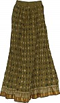 Bronzed Olive Long Skirt 