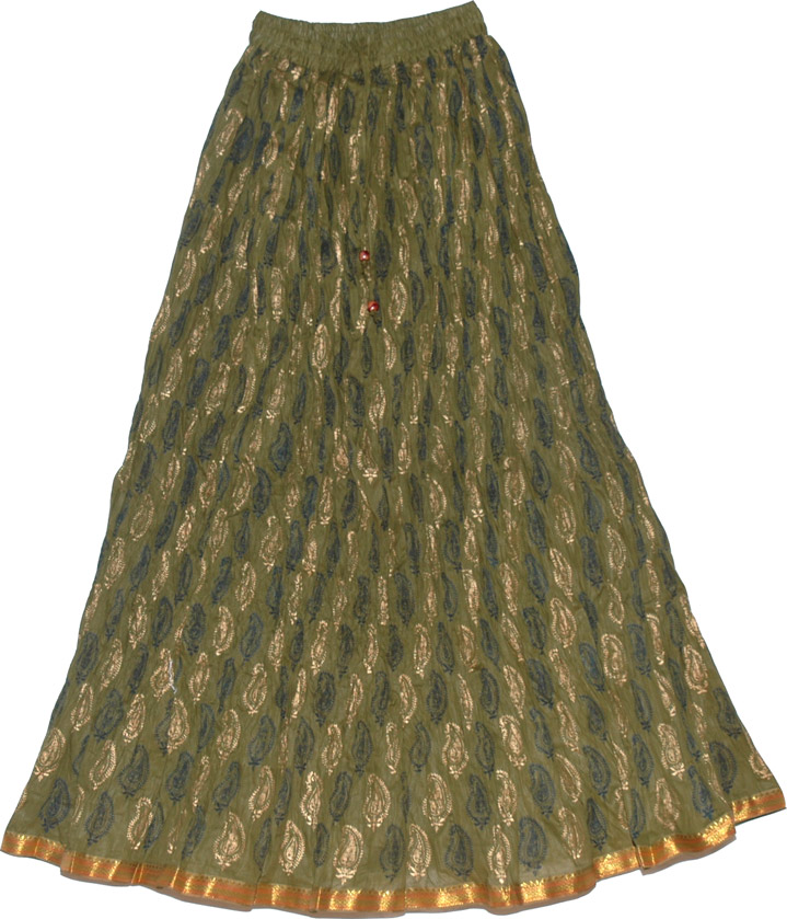 Bronzed Olive Ethnic Skirt