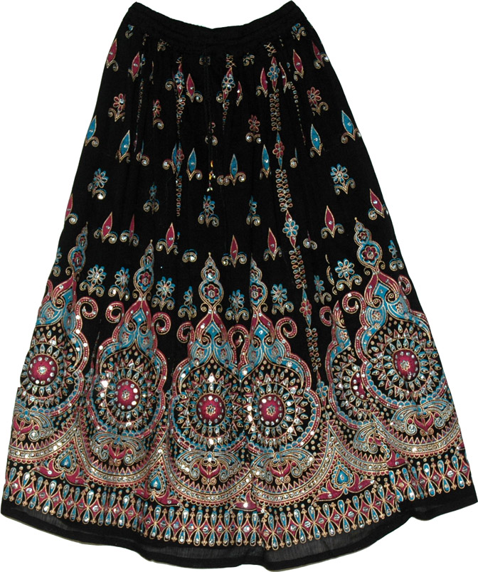 Sequin Skirt with Pink and Turquoise