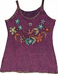 Purple Finn Summer Top With Applique