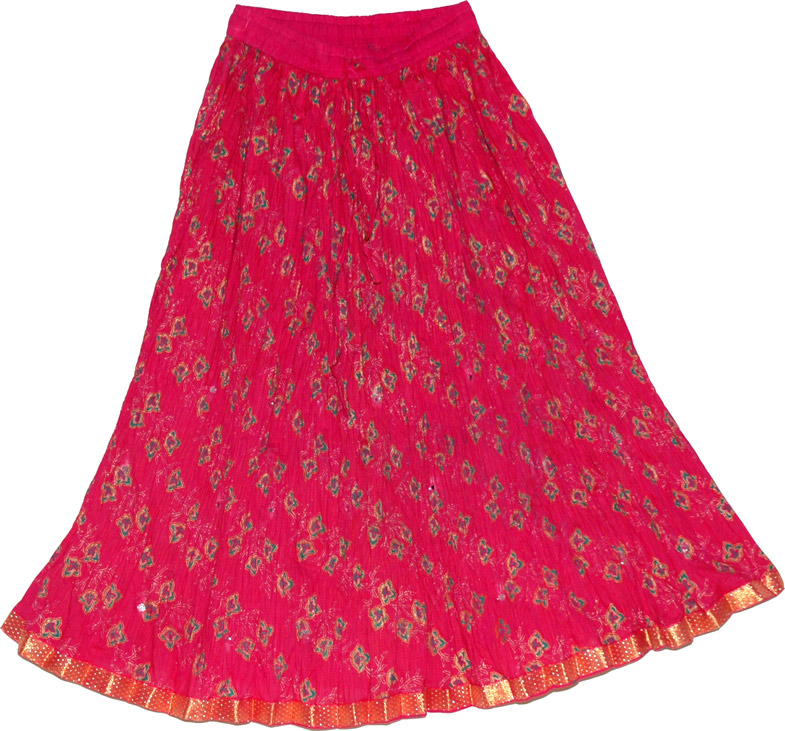 Crimson Short Crinkle Skirt