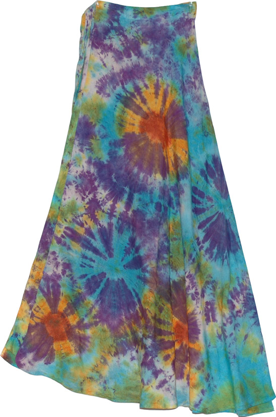 Tie Dye Wrap Cotton Skirt