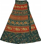 Block Print Designer Long Wrap Skirt