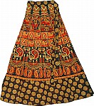 Block Print Designer Long Wrap Skirt