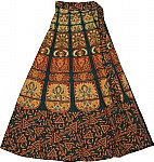 Block Print  Long Wrap Skirt