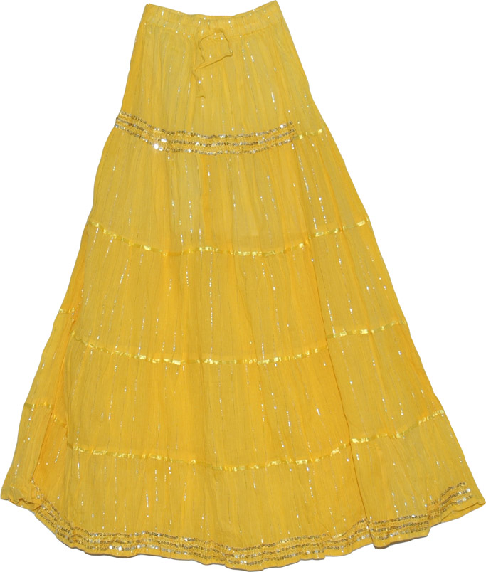 Marigold Sequin Long Skirt
