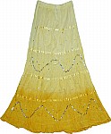 Golden Sand Sequin Long Skirt