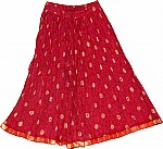 Maroon Flush Short Crinkle Skirt