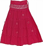 Maroon Flush Sequin Long Skirt