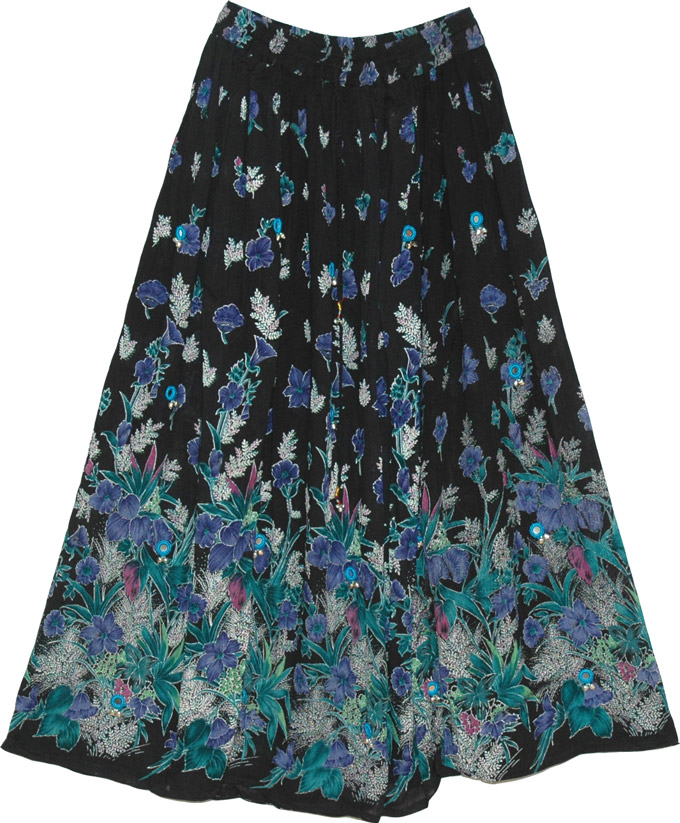 Spring Garden Kashmir Blue Skirt