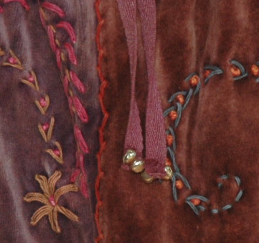 Embroidered Winter Skirt in Velvet