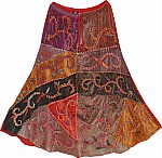 Red Winter Skirt in Velvet