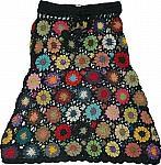 Black Crochet Cotton Skirt