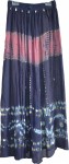 Blue Pink Long Skirt with Sequin