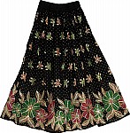 Floral Sequin Long Skirt