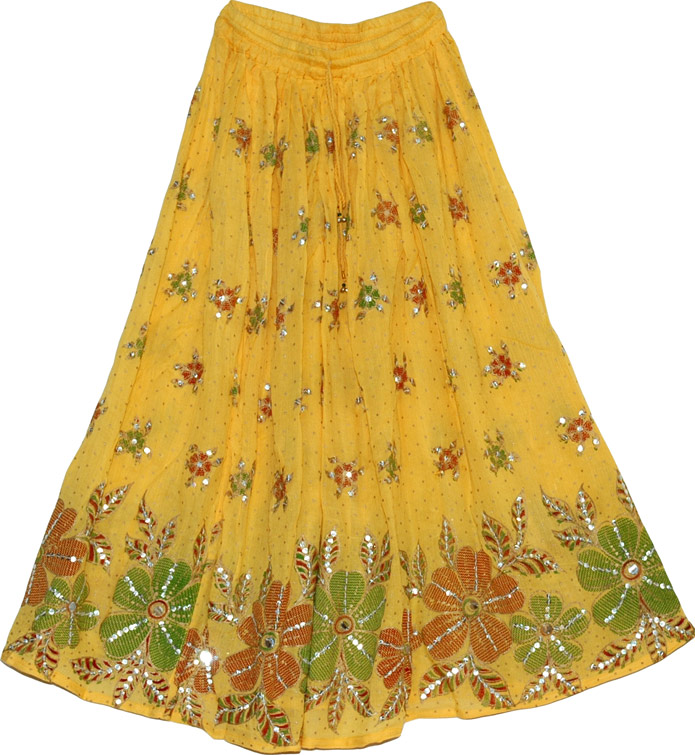 Golden Grass Sequin Skirt