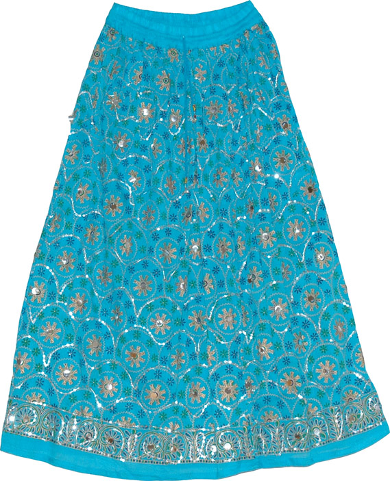 Cerulean Silver Sequin Skirt