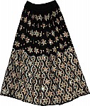 Green and Pink Festive Black Sequin Skirt
