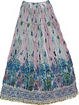 Shaded Floral Long Skirt 