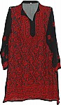 Black Red Ladies Tunic Shirt