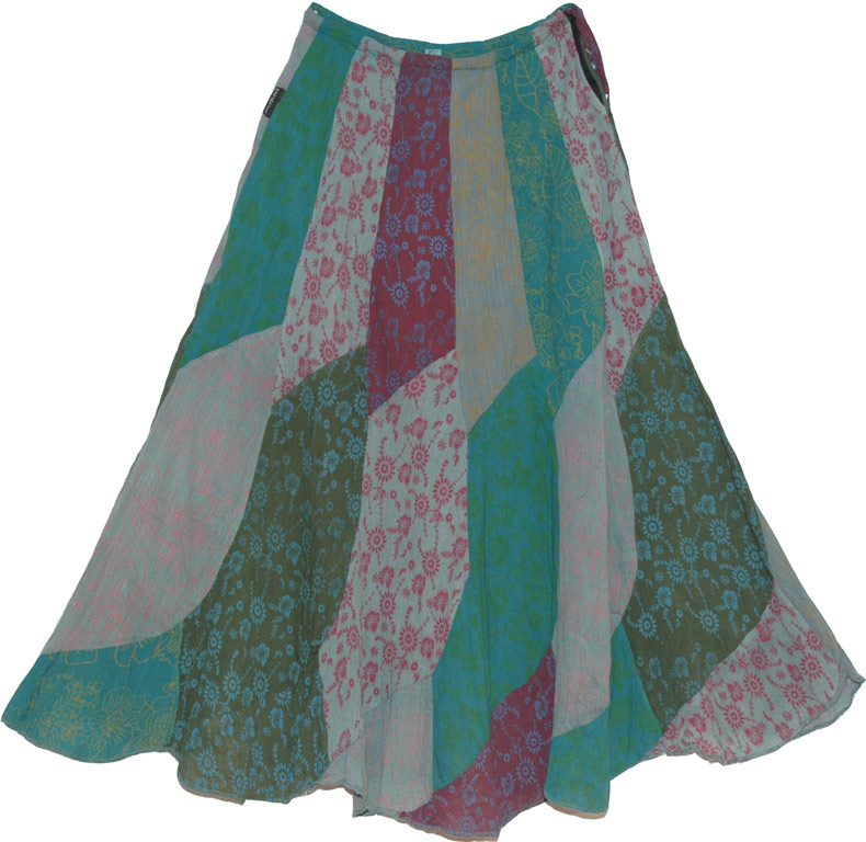 Flowing Print Long Skirt 