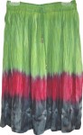 Tie Dyed Short Skirt in Parrot Green