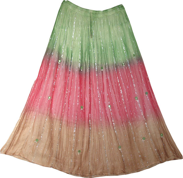 Summer Long Skirt with Mirrorwork