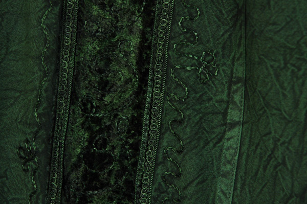 Emerald Dream Velvet Trimmed Embroidered Pants