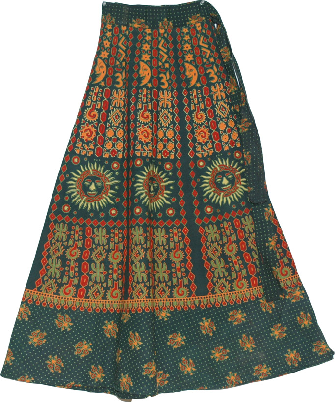 Aztec Long Wrap Around Skirt