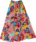 Bohemian Floral Cotton Summer Skirt