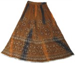 Arabian Princess Brown Golden Ethnic Long Skirt