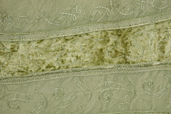 Sage Green Velvet Trim Accent Palazzo Pants