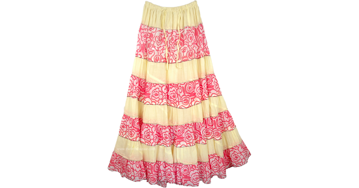 Sandwisp Broomstick Tall Skirt Summer Frill Printed, Patchwork, Tall