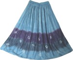 Boho Chic Tie Dye Skirt Blue