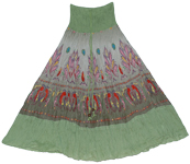 Battleship Grey Green Smock Boho Skirt