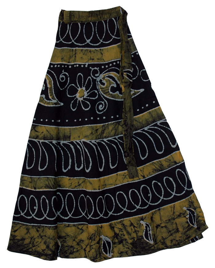 Pesto Bohemian Wrap Around Long Skirt