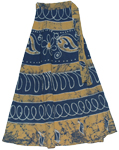 Wrap Skirt Style Blue Wood Long Wrap Skirt