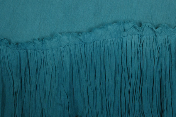 Teal Cascades Crinkled Tiered Midi Skirt