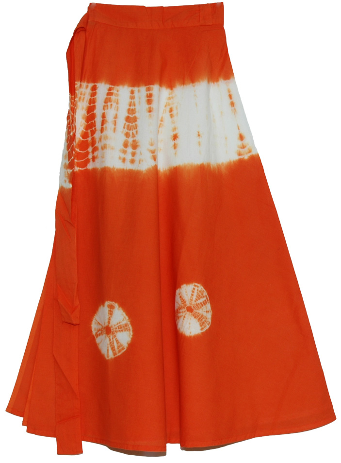 Orange Roughy Tires Tie Dye Long Skirt