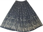 Designer Evening Black Golden Sexy Long Skirt