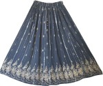 Fashion Evening Navy  Golden Sexy Long Skirt